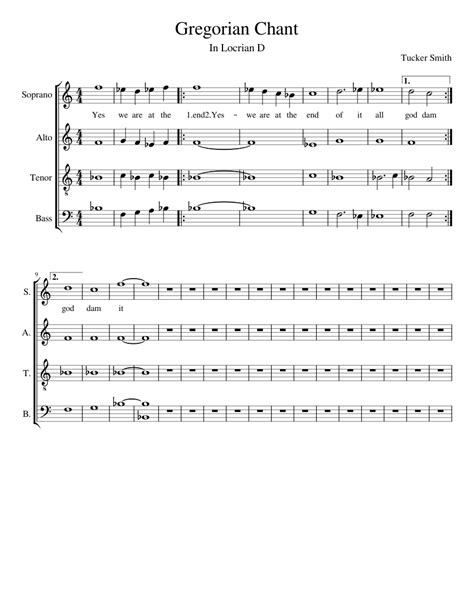 Gregorian Chant Sheet music for Soprano, Tenor, Alto, Bass (Choral ...