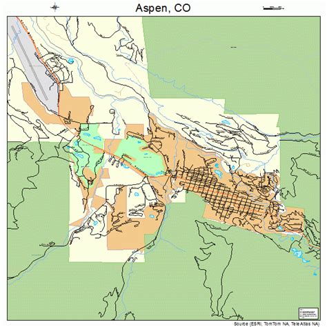 Aspen Colorado Street Map 0803620