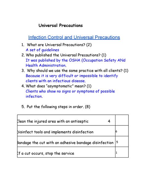 Universal Precautions - What are Universal Precautions? (2) A set of ...