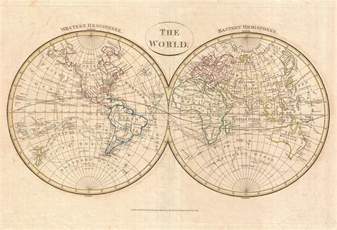 File:1799 Cruttwell Map of the World in Hemispheres - Geographicus ...