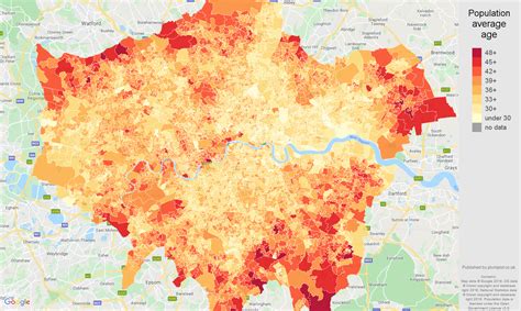 London population stats in maps and graphs.