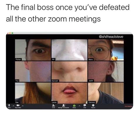 The Final Boss Once You've Defeated All The Other Zoom Meetings - Meme ...