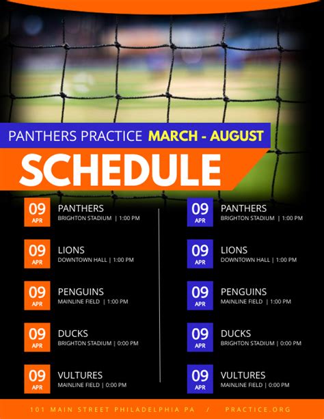 Football Schedule Template