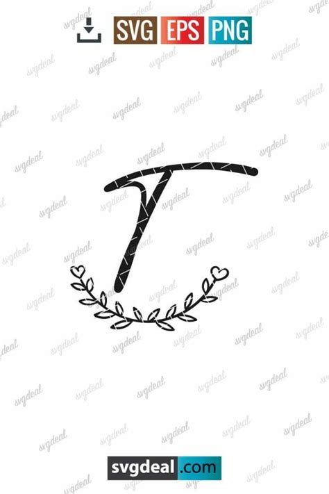 Free Letter T Monogram Svg - SVGDeal.com