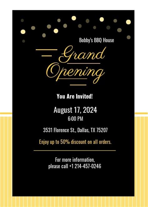 Grand Opening Invitation Card Template [Free JPG] - Illustrator, Word ...