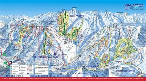 Sestriere Piste Map | trails & marked ski runs | SNO