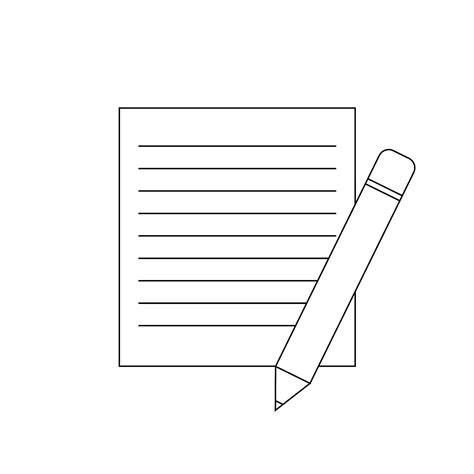 Paper and pencil line art. Paper and pencil icon. 4263188 Vector Art at ...