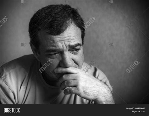 Sad Man. Black White Image & Photo (Free Trial) | Bigstock