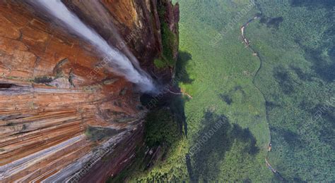 Aerial view of Angel Falls, Venezuela - Stock Image - F038/7074 ...