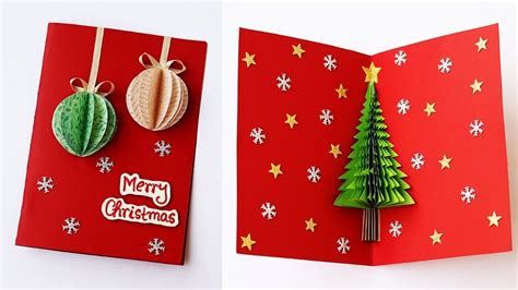 3D Christmas Pop Up Card | How To Make Christmas Tree Greeting Card ...