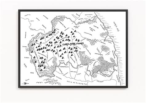 The NORTH YORK MOORS Map Print National Park Map | Etsy