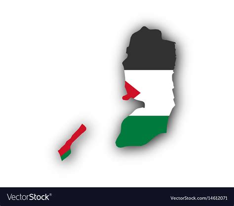 Map and flag of palestine Royalty Free Vector Image