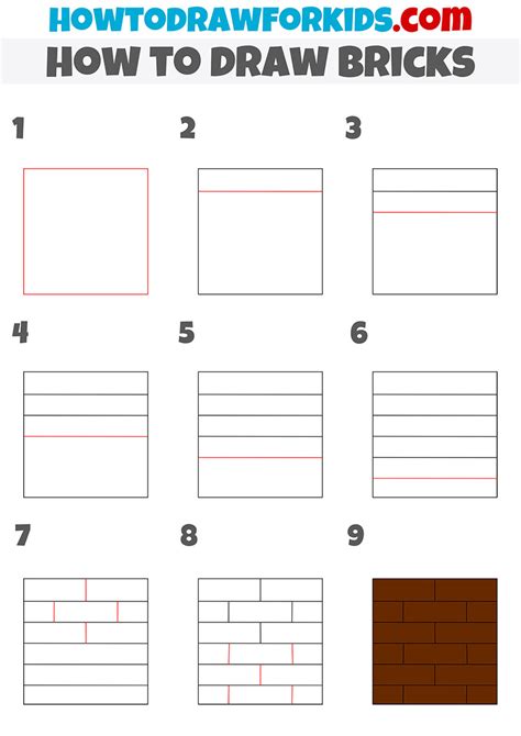 How to Draw Bricks - Easy Drawing Tutorial For Kids