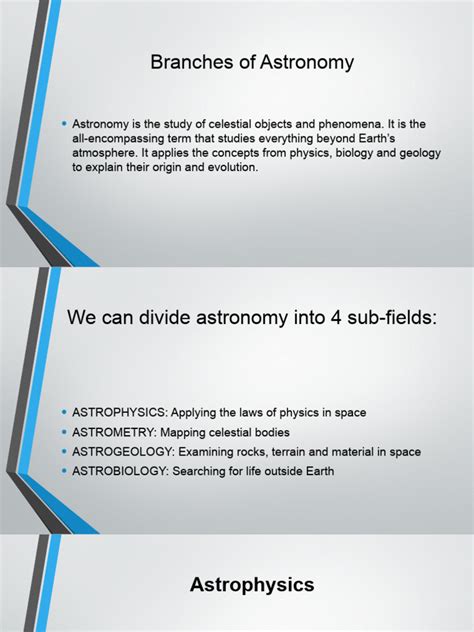 Branches of Astronomy | PDF | Astrobiology | Planetary Science