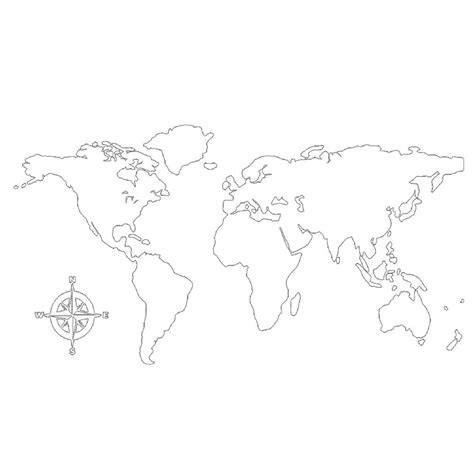 World Map Outline Continents