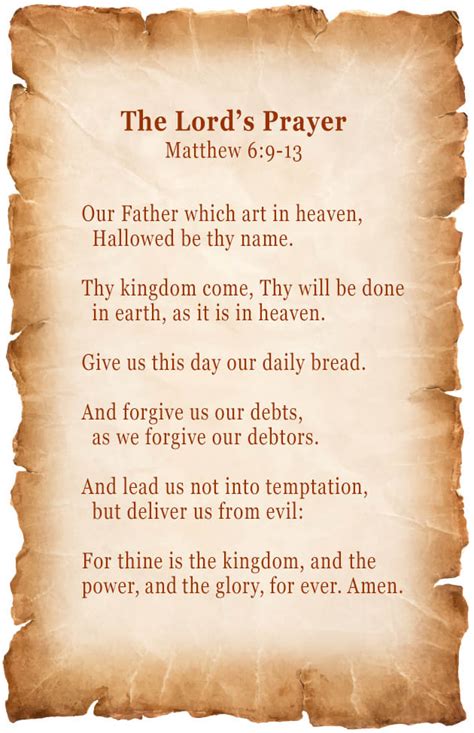 The Lord's Prayer Niv Printable