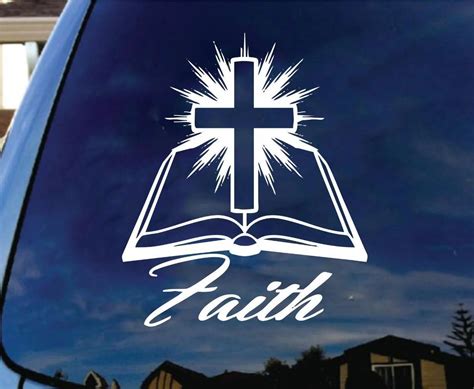 Faith Bible Cross Vinyl Decal Sticker Christian Religous Jesus Christ ...