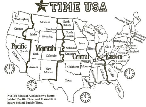 Map Of The Us With Time Zones Us Timezones Awesome Printable Us Time ...