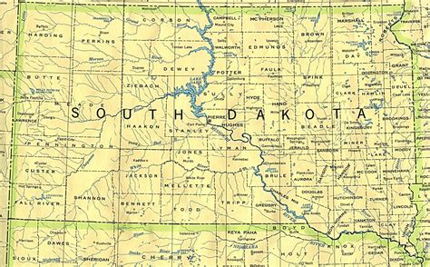 South Dakota Historical Map 1895