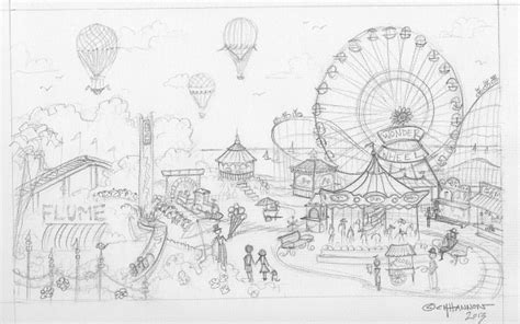 Amusement Park Drawing at PaintingValley.com | Explore collection of ...