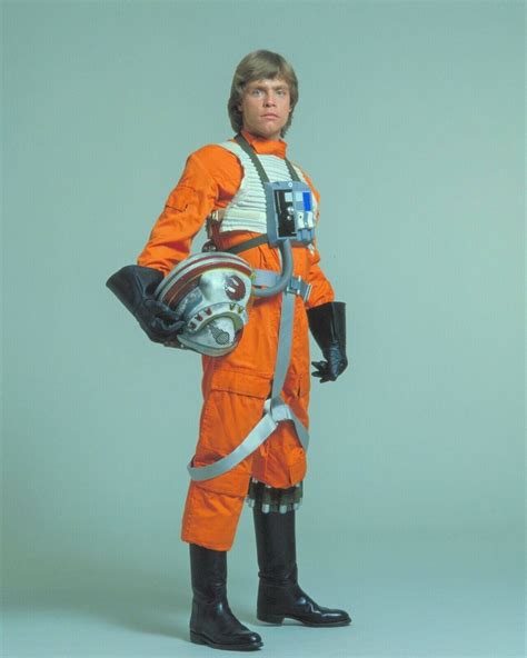 Luke Skywalker X wing pilot anh light blue background promo photo 04