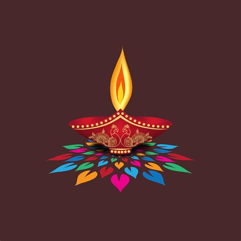 Diya Colorful Rangoli Diwali Diya Festivals In India Digital Art by ...