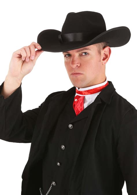 Black Outlaw Cowboy Costume Hat