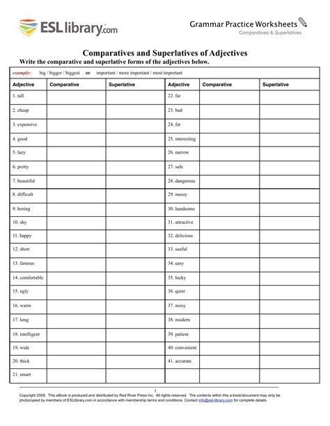 Comparatives Superlatives worksheet with answers (1)