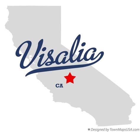 Map of Visalia, CA, California