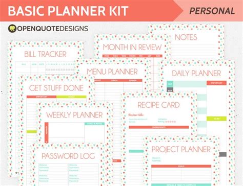 Printable Planner Inserts Filofax Personal Planner Pages | Etsy