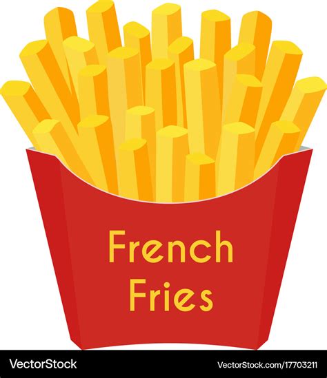 Fast food french fries cartoon flat style Vector Image