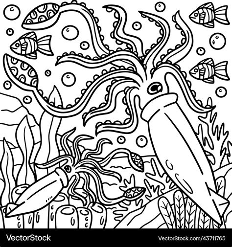 Squid Coloring Page