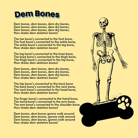 Dem Bones Printable Lyrics, Origins, and Video