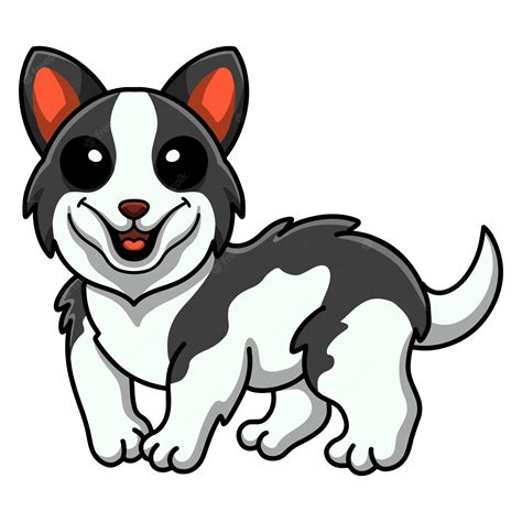 Premium Vector | Cute border collie dog cartoon