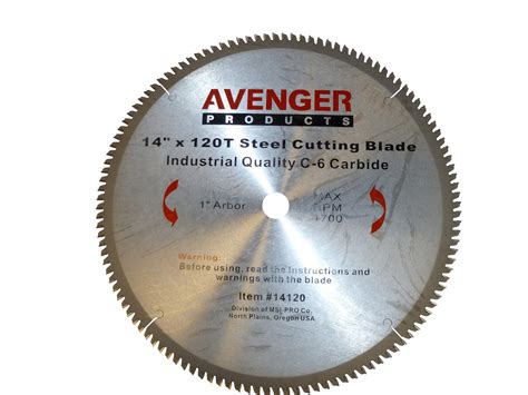 Avenger AV-14120 Steel Cutting Saw Blade, 14-inch by 120 tooth,1-inch ...