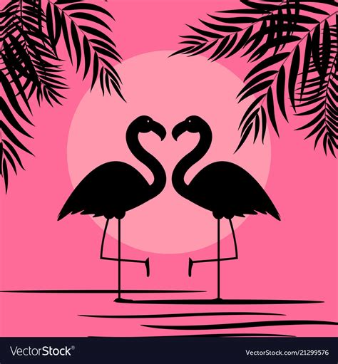 Cute pink flamingo background Royalty Free Vector Image