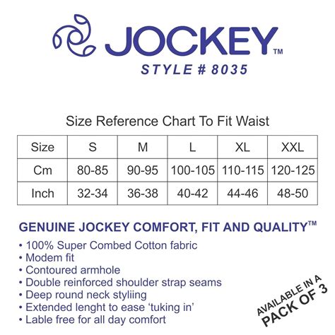 Jockey Underwear Sizes