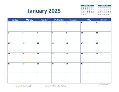 January 2025 Monthly Calendar Template Pdf Free Download - Inge Desiree