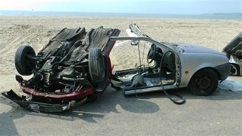 Wrecked Car On The Beach Free Stock Photo - Public Domain Pictures