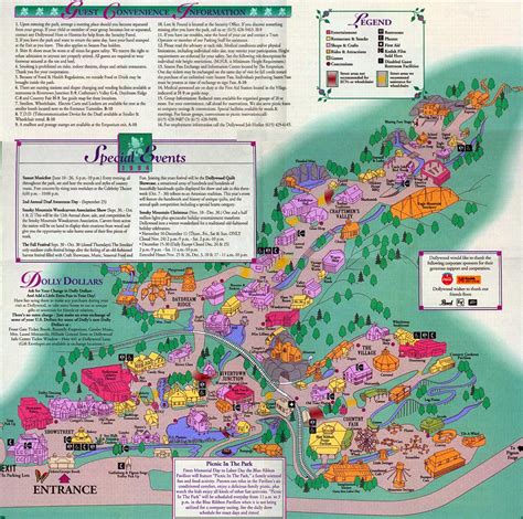 Theme Park Brochures Dollywood Map 1994 | ThemeParkBrochures.net