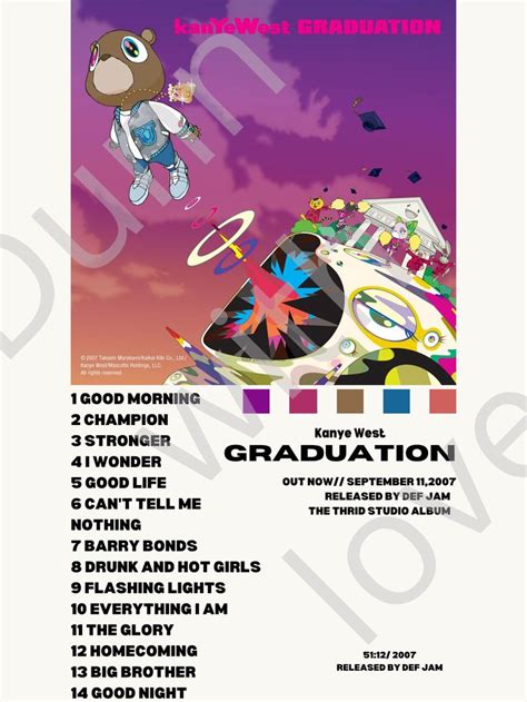 KANYE WEST GRADUATION Album Cover, Downloadable Print - Etsy ...