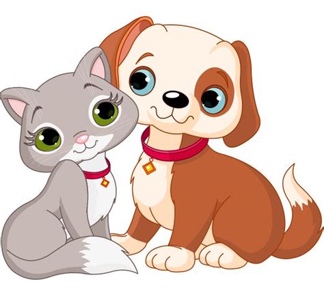 Dog and Cat Love | Cute cats and dogs, Dog clip art, Dog cat