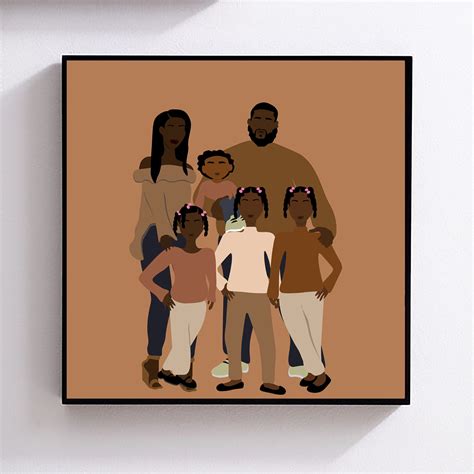 Black Family Portrait Black Family Art Black Digital Art Black ...