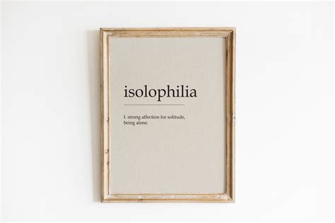 Isolophilia Definition Poster Isolophilia Print Wall Art - Etsy