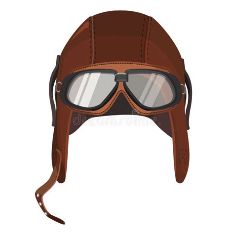 Brown Aviator Hat with Goggles Isolated on White Stock Vector ...