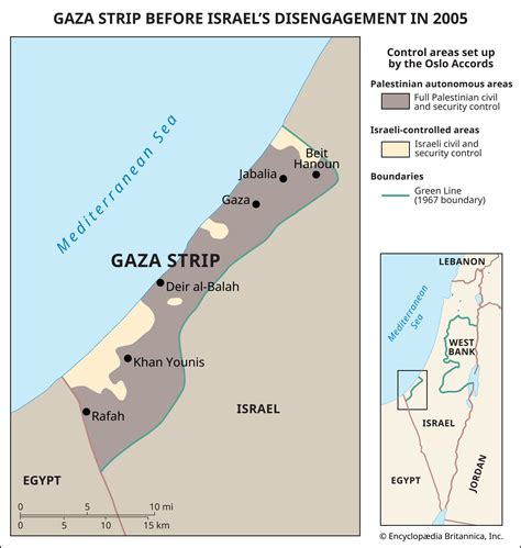 Israel’s disengagement from Gaza (2005) | Withdrawal, Map, Settlements ...