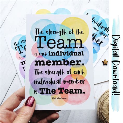 Teamwork Postcards Printable Team Quotes Positive Quotes | Etsy