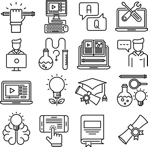 Education icons set 11207491 Vector Art at Vecteezy