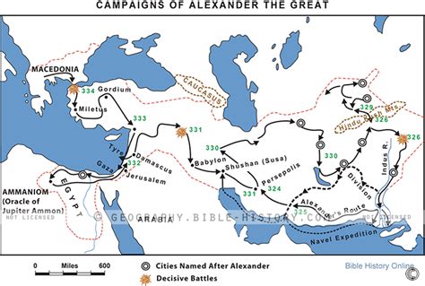 Map of the Campaigns of Alexander the Great - Bible History