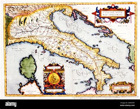 16th century Map of Italy (Antique Stock Photo - Alamy